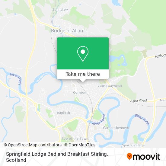 Springfield Lodge Bed and Breakfast Stirling map