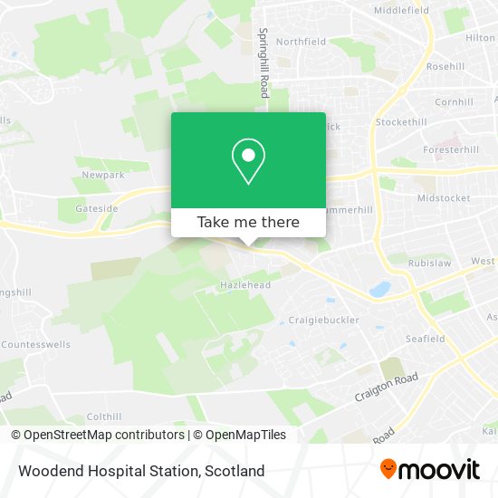 Woodend Hospital Station map