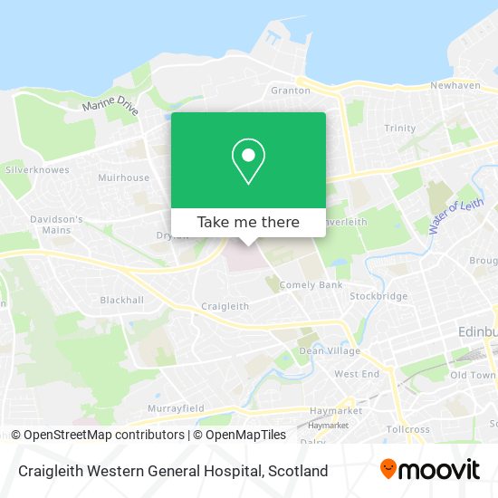 Craigleith Western General Hospital map