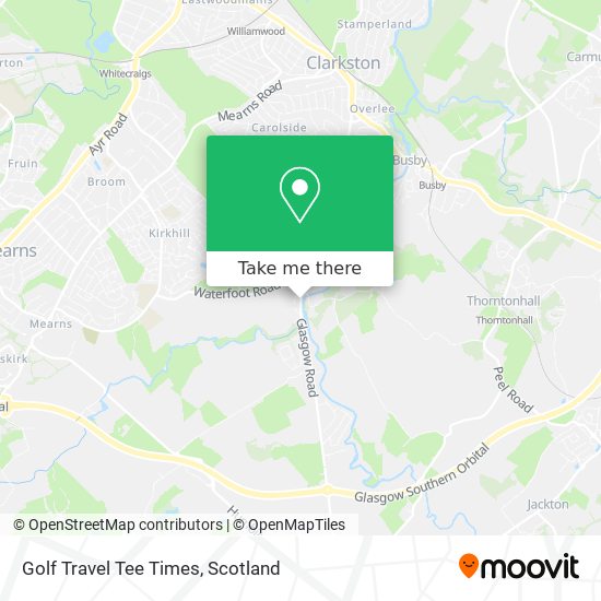 Golf Travel Tee Times map