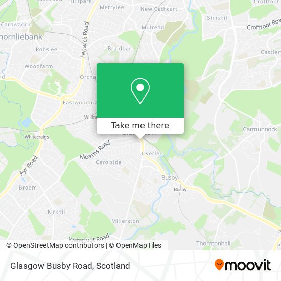 Glasgow Busby Road map