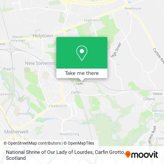 National Shrine of Our Lady of Lourdes, Carfin Grotto map