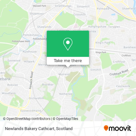 Newlands Bakery Cathcart map