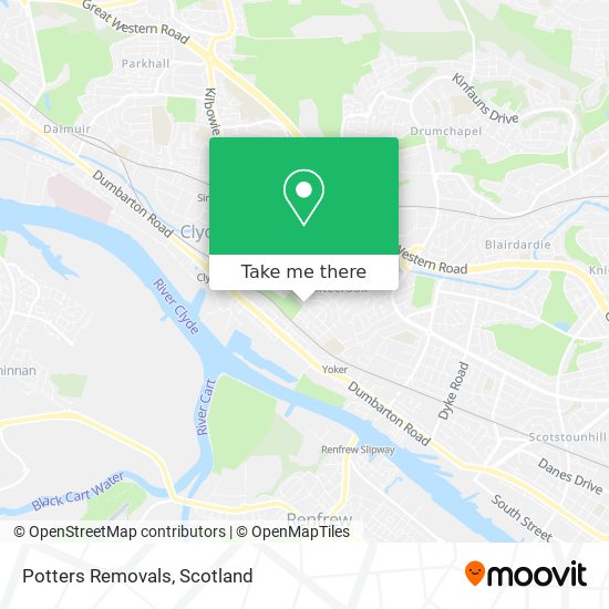 Potters Removals map