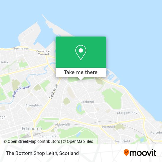 The Bottom Shop Leith map