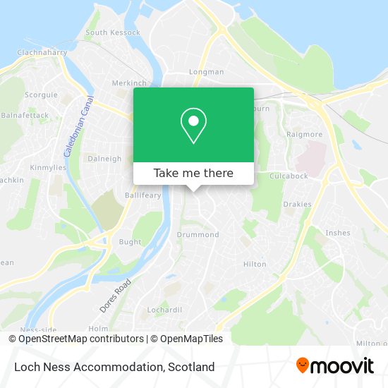 Loch Ness Accommodation map