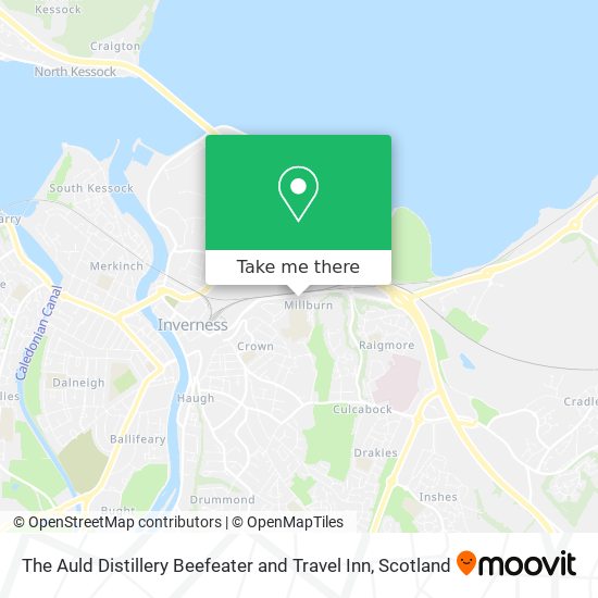 The Auld Distillery Beefeater and Travel Inn map