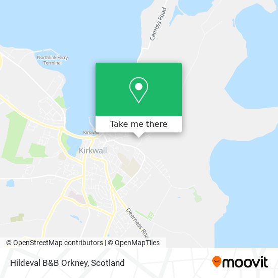 Hildeval B&B Orkney map