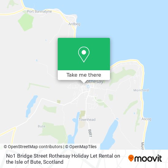 No1 Bridge Street Rothesay Holiday Let Rental on the Isle of Bute map