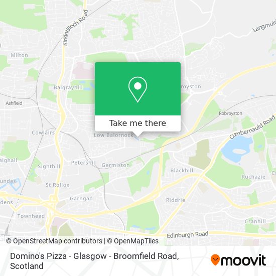 Domino's Pizza - Glasgow - Broomfield Road map