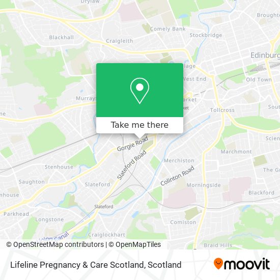 Lifeline Pregnancy & Care Scotland map