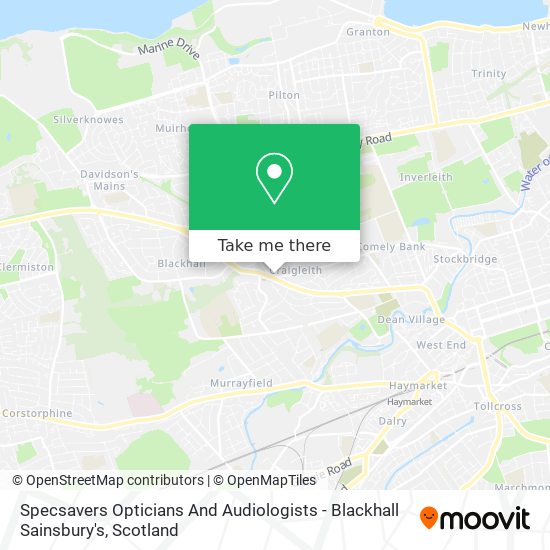Specsavers Opticians And Audiologists - Blackhall Sainsbury's map