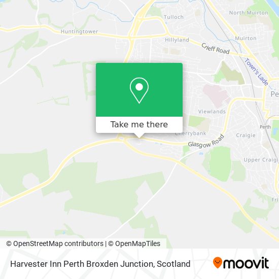 Harvester Inn Perth Broxden Junction map