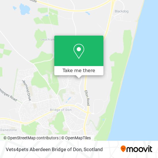 Vets4pets Aberdeen Bridge of Don map