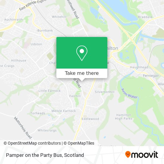 Pamper on the Party Bus map