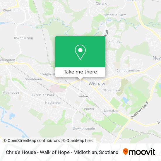 Chris's House - Walk of Hope - Midlothian map