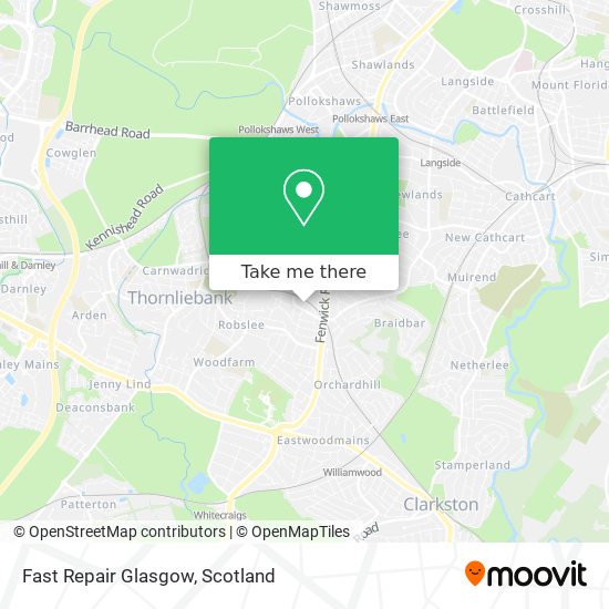 Fast Repair Glasgow map