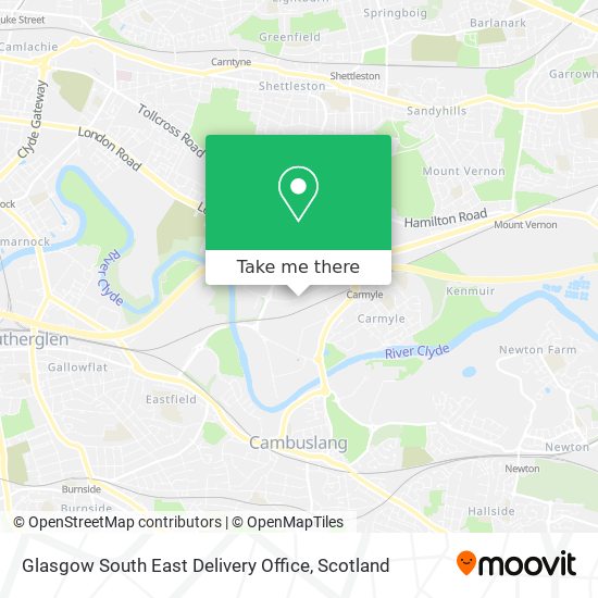 Glasgow South East Delivery Office map