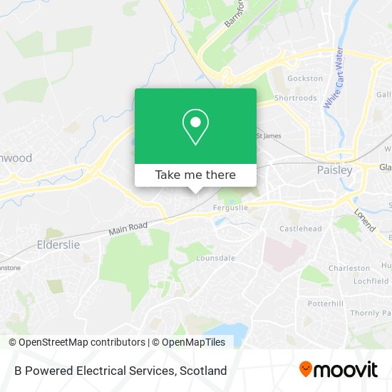 B Powered Electrical Services map