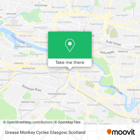 Grease Monkey Cycles Glasgow map