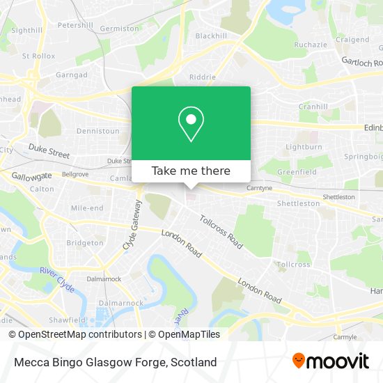 Mecca Bingo Glasgow Forge map