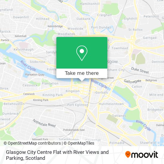 Glasgow City Centre Flat with River Views and Parking map