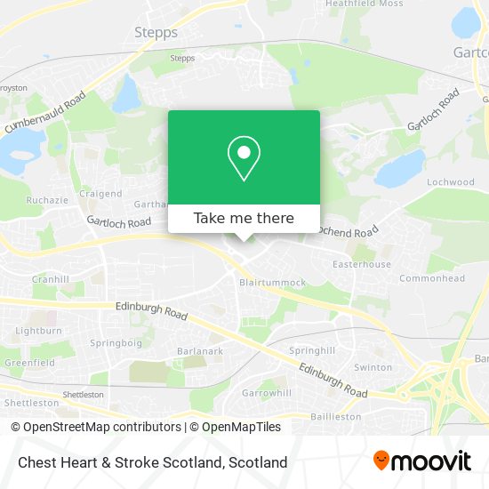 Chest Heart & Stroke Scotland map