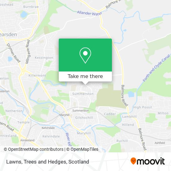 Lawns, Trees and Hedges map