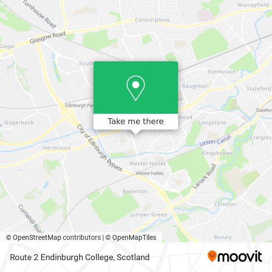 Route 2 Endinburgh College map