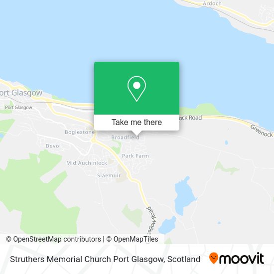 How to get to Struthers Memorial Church Port Glasgow by Bus or Train?