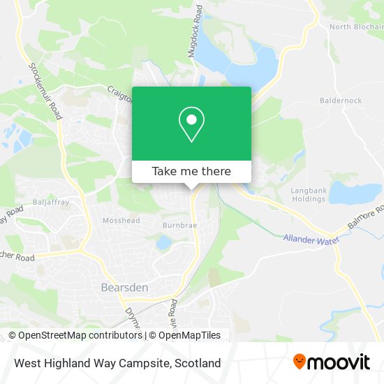 West Highland Way Campsite map
