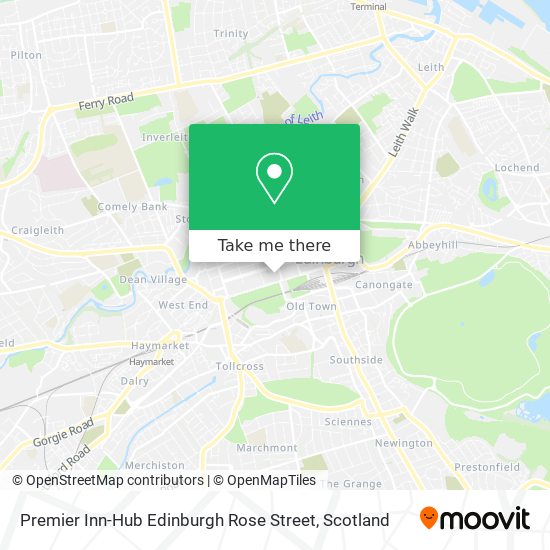 Premier Inn-Hub Edinburgh Rose Street map