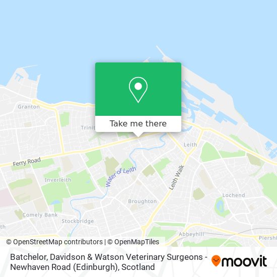 Batchelor, Davidson & Watson Veterinary Surgeons - Newhaven Road (Edinburgh) map