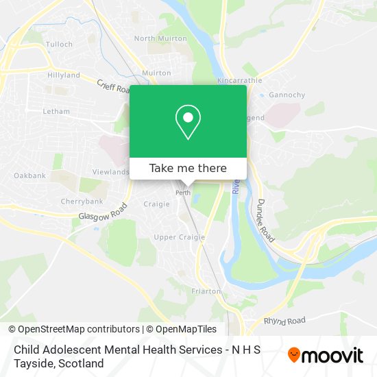 Child Adolescent Mental Health Services - N H S Tayside map