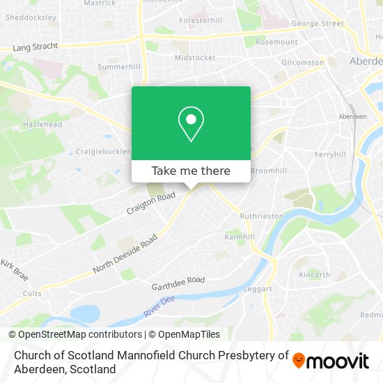 Church of Scotland Mannofield Church Presbytery of Aberdeen map