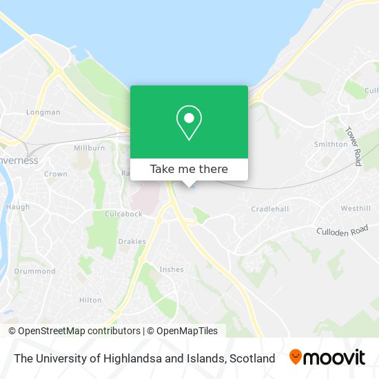 The University of Highlandsa and Islands map