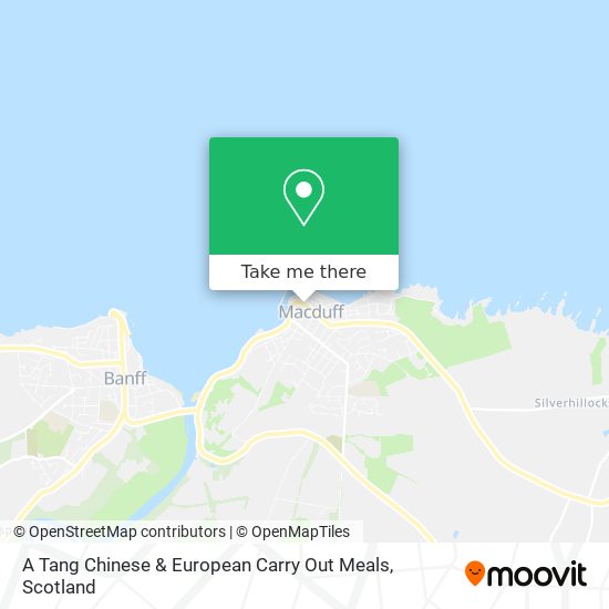 A Tang Chinese & European Carry Out Meals map