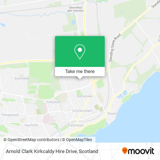 Arnold Clark Kirkcaldy Hire Drive map