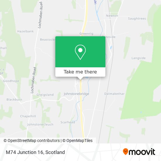 M74 Junction 16 map