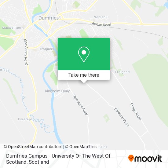 Dumfries Campus - University Of The West Of Scotland map