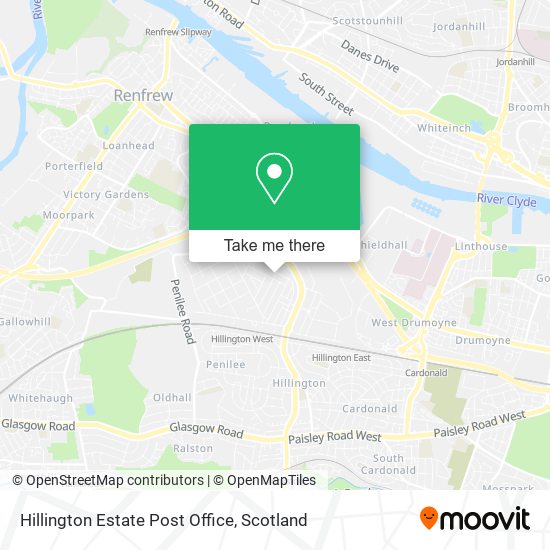 Hillington Estate Post Office map