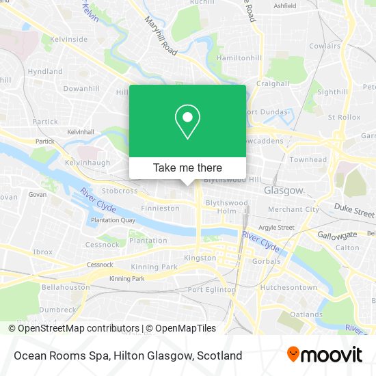 Ocean Rooms Spa, Hilton Glasgow map