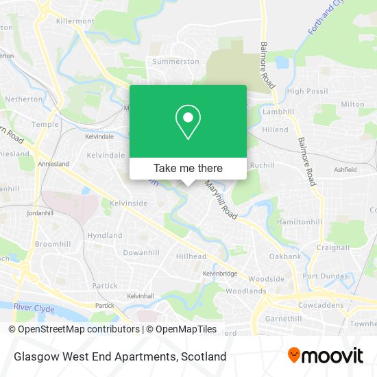 Glasgow West End Apartments map