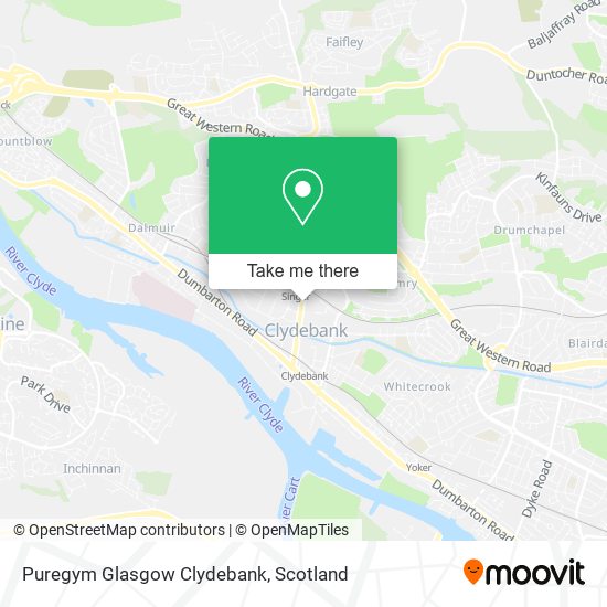 Puregym Glasgow Clydebank map