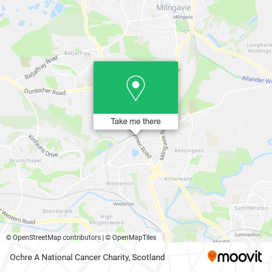 Ochre A National Cancer Charity map