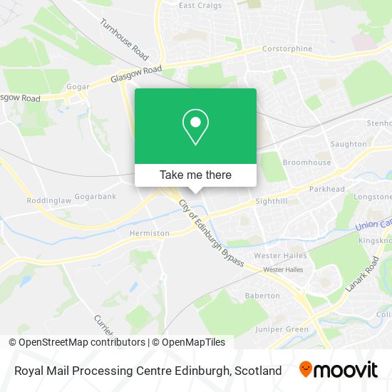 Royal Mail Processing Centre Edinburgh map