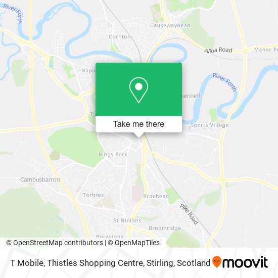 T Mobile, Thistles Shopping Centre, Stirling map