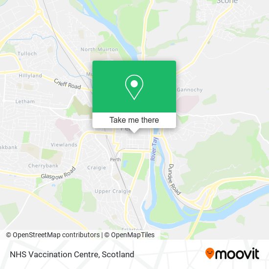NHS Vaccination Centre map