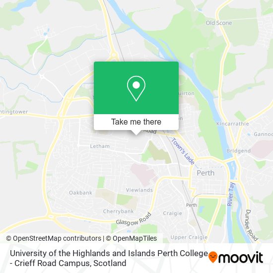 University of the Highlands and Islands Perth College - Crieff Road Campus map
