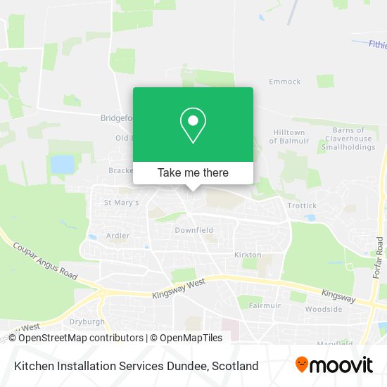 Kitchen Installation Services Dundee map